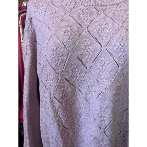 Cyrus Sweater Women's 1X Cocoon Pink Diamond Pattern Pullover Knit NWT Stretch - Picture 4 of 11